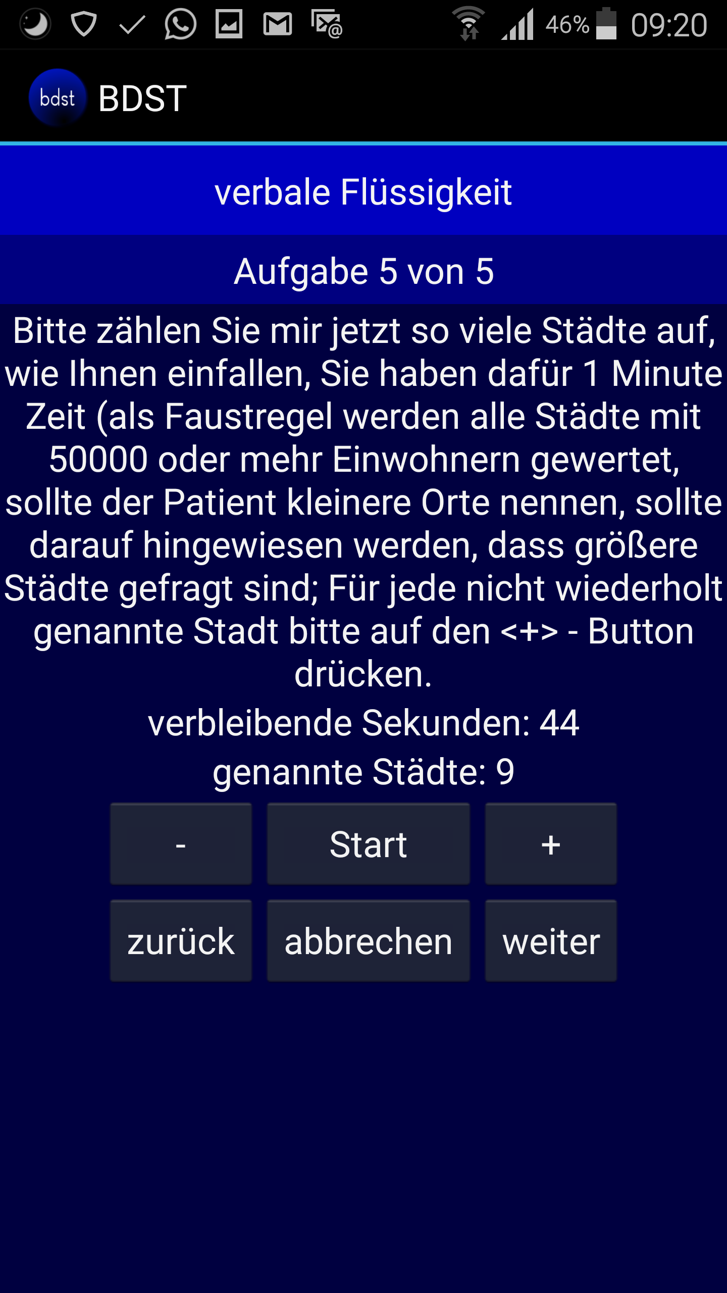 Bamberg Dementia Screening Test